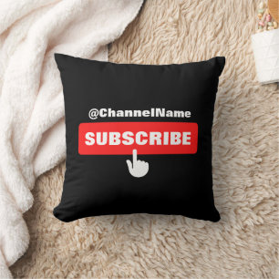 Custom Youtube Subscribe Shirt With Channel Name Cushion