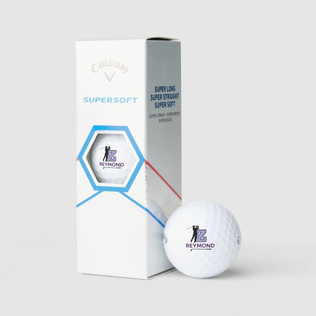 Custom Z Purple Initial Mark - to identify golfer Golf Balls (Packaging)