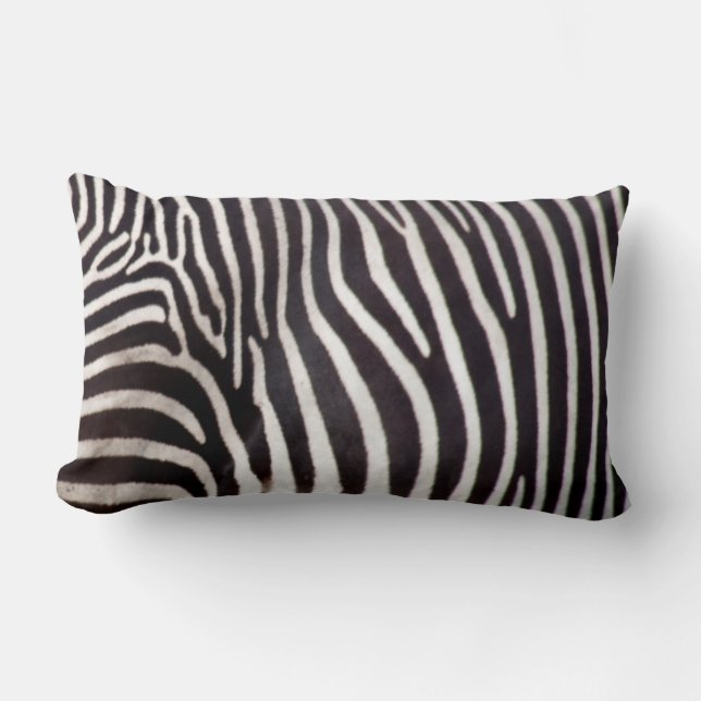 Custom Zebra Design Lumbar Throw Pillow (Front)