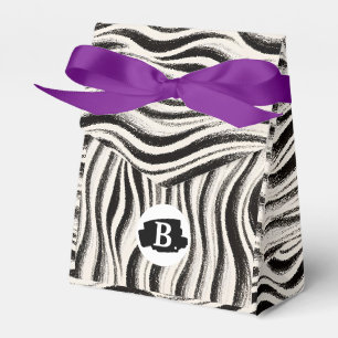 Custom Zebra Favour Box with Ribbon – Personalised
