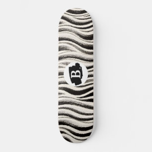 Custom Zebra Stripe Skateboard