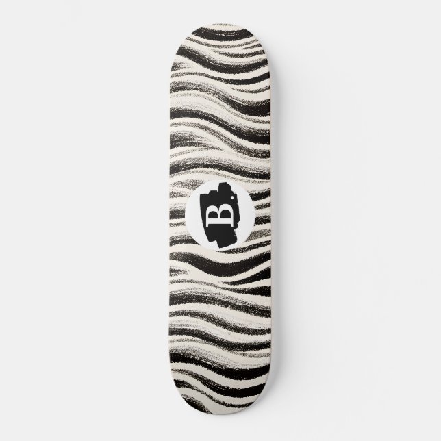 Custom Zebra Stripe Skateboard (Front)
