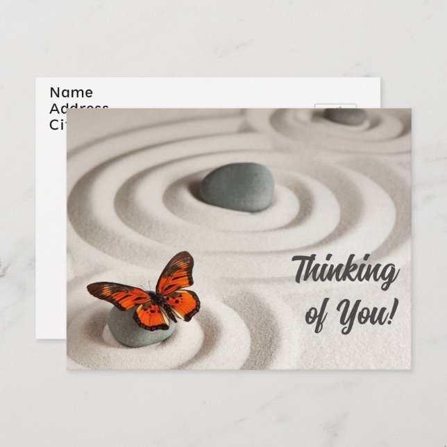 Custom Zen Garden, Monarch Butterfly | Trendy Postcard (Front/Back)