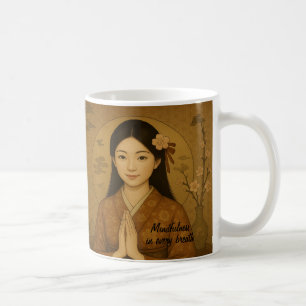 Custom Zen Meditation art Mindfulness Yoga Brown  Coffee Mug