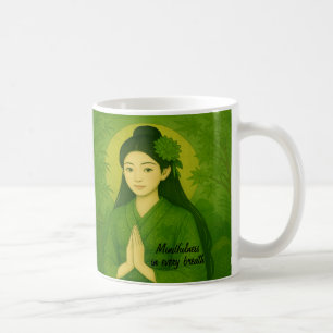 Custom Zen Meditation art Mindfulness Yoga Green Coffee Mug