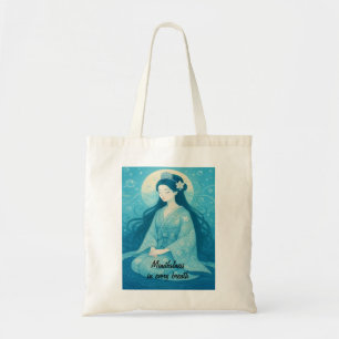 Custom Zen Meditation Whimsical Art Mindfulness Tote Bag