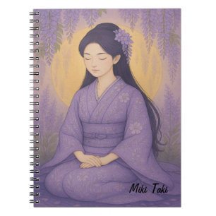 Custom Zen Yoga Meditation Mindfulness Art Purple Notebook