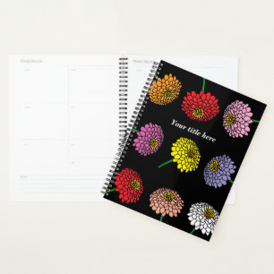 Custom Zinnia flower cover planner agenda book