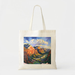 Custom Zion National Park Angels Landing Vibrant Tote Bag