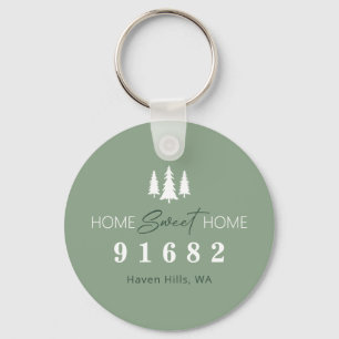 Custom Zip Code New Home Key Ring