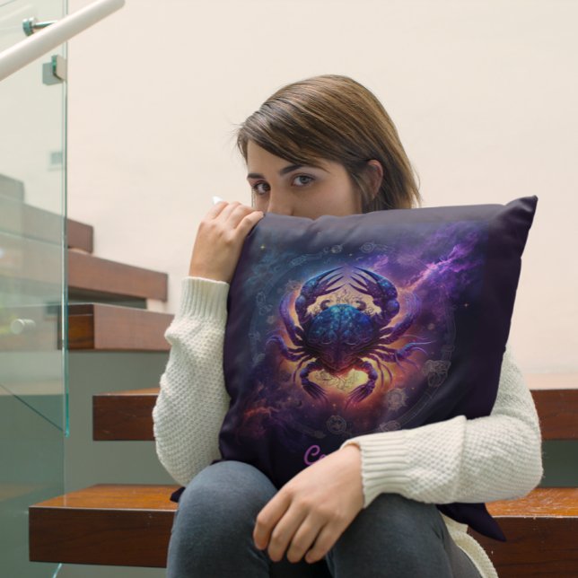 Custom Zodiac Cancer Horoscope Fantasy Sun Sign Th Cushion (Creator Uploaded)