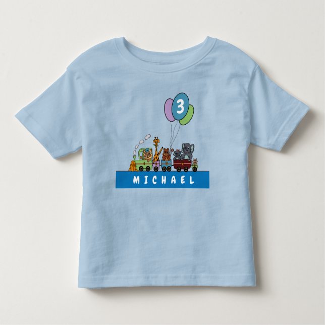 Customazible Toddler Birthday T-shirt little train (Front)