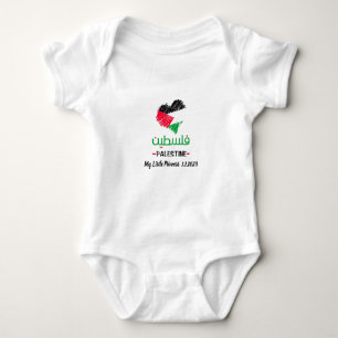 Custome Baby Palestine heart Bodysuit