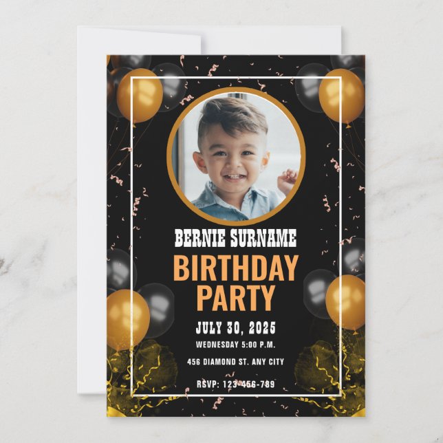 CUSTOME BIRTHDAY PARTY CELEBRATION  INVITATION (Front)