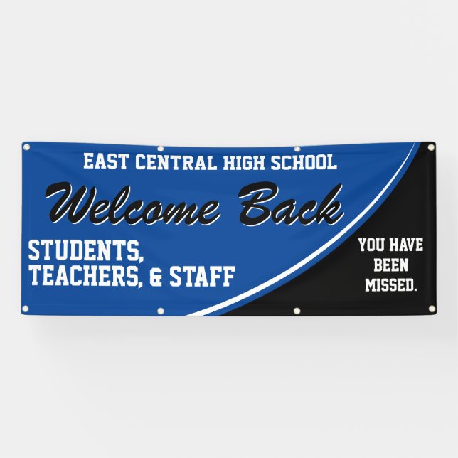 Custome Blue Welcome Back to School  Banner (Horizontal)