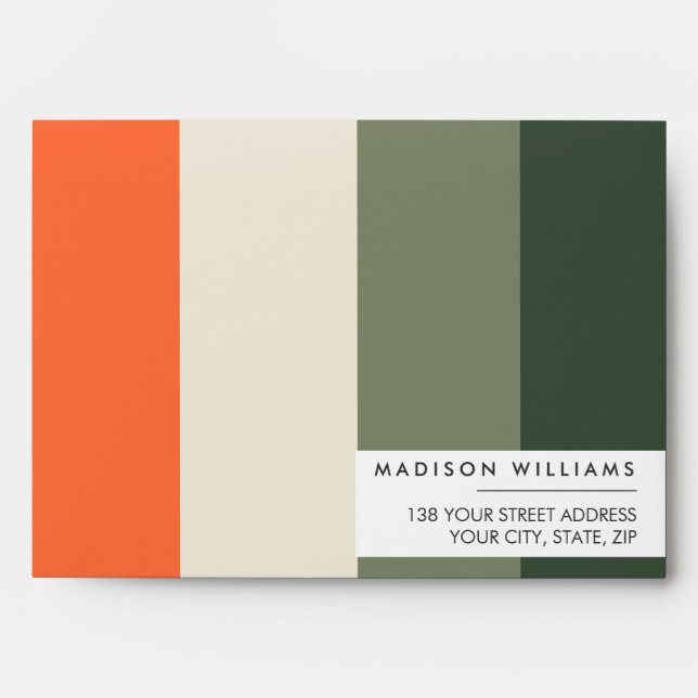 Custome Colorblock Horizontal Stripe Monogram  Env Envelope (Front)