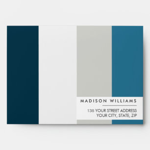 Custome Colorblock Horizontal Stripe Monogram Env Envelope