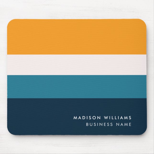 Custome Colorblock Horizontal Stripe Monogram Mous Mouse Pad (Front)