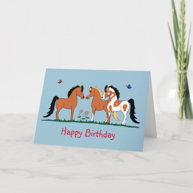 Custome Horse Pals Birthday Card (Front)
