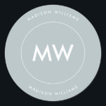Custome Minimal Monogram Classic Round Sticker<br><div class="desc">Custome Minimal Monogram Classic Round Sticker</div>