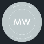 Custome Minimal Monogram Classic Round Sticker<br><div class="desc">Custome Minimal Monogram Classic Round Sticker</div>