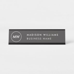 Custome Minimal Monogram Desk Name Plate