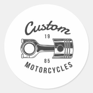 Custome Motorcycles Classic Round Sticker
