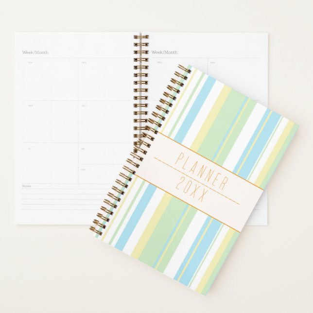 Custome Pastel Striped Planner (Display)