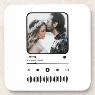 Custome Photo Song Playlist Couple Valentine's Day Coaster