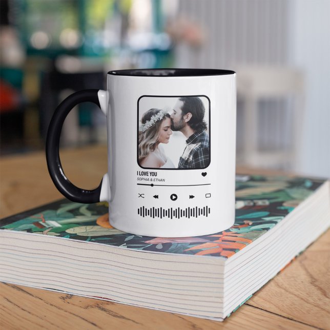 Custome Photo Song Playlist Couple Valentine's Day Mug (Creator Uploaded)