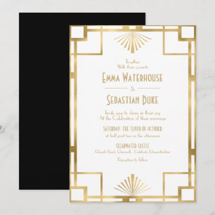 Customed Great Gatsby Art Deco Wedding Invitation