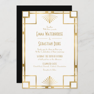 Customed Great Gatsby Art Deco Wedding Invitation