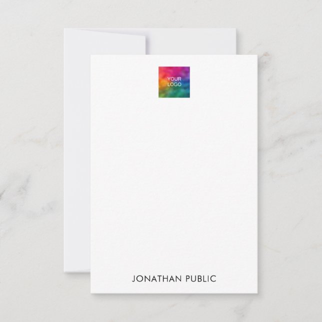 Customer Add Your Name Logo Here Modern Vertical Card (Front)
