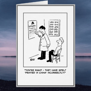 Customer and Optician Cartoon.