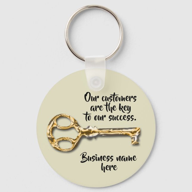 Customer Appreciation Antique Key Business Thanks Ring (Front)