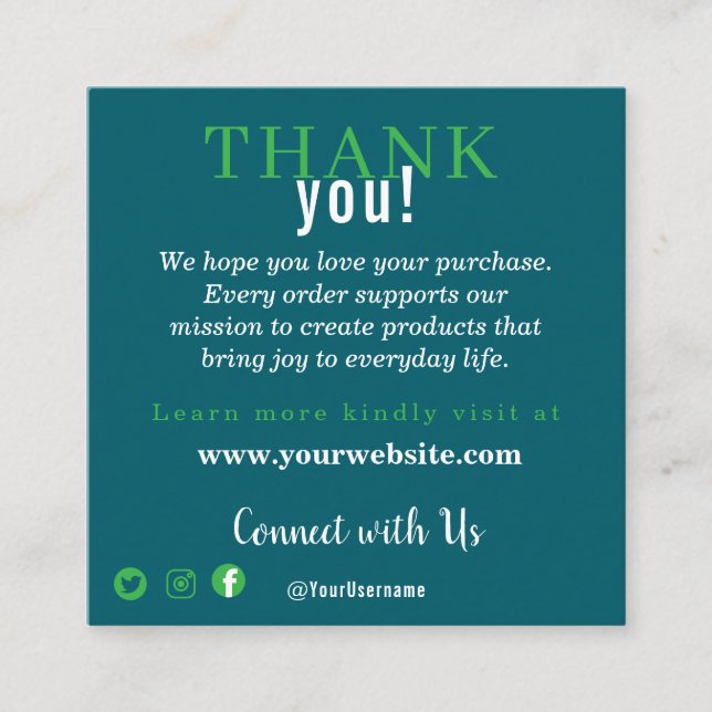 Customer Appreciation Business Note Card (Front)