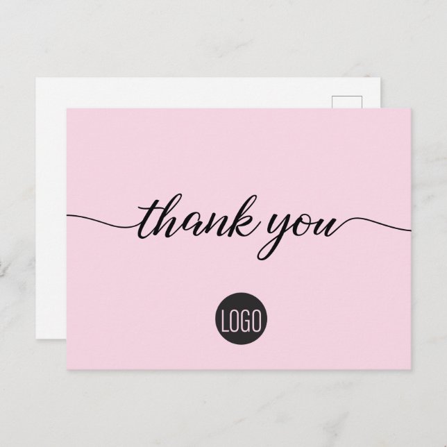 Customer Appreciation Business template pink Postcard (Front/Back)