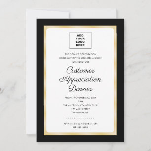 Customer Appreciation Dinner Corporate Add Logo Invitation
