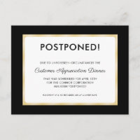 Customer Appreciation Dinner Postponed Black