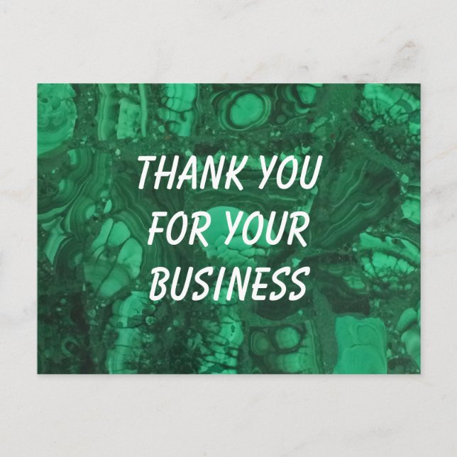 Customer Appreciation Marbled Green Thank You Postcard (Front)