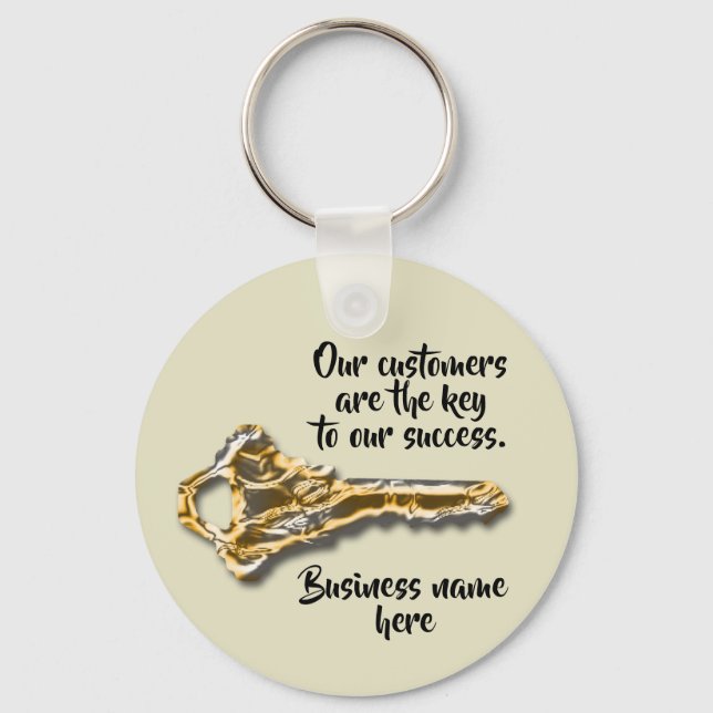 Customer Appreciation Metal Key Business Thank You Key Ring (Front)
