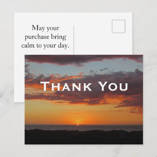 Customer Appreciation Ocean Calm Thank You Insert Postcard