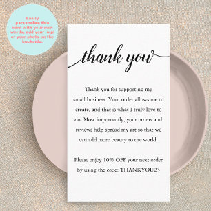 Customer Appreciation Thank You Coupon Discount Business Card