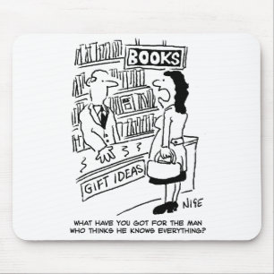 Customer asks Bookseller a Question. Bookshop Mouse Pad