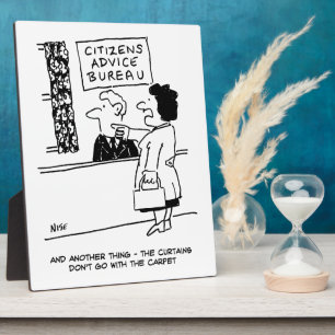 Customer at Citizens Advice Bureau Gives Advice Plaque