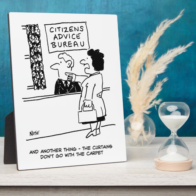 Customer at Citizens Advice Bureau Gives Advice Plaque (Side)