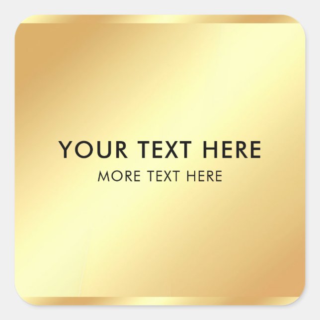 Customer Black & Gold Elegant Modern Template Square Sticker (Front)