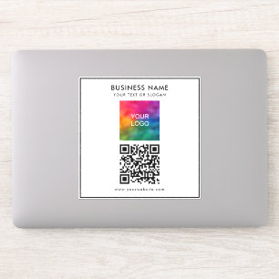 Customer Business Logo Add Text QR Code White