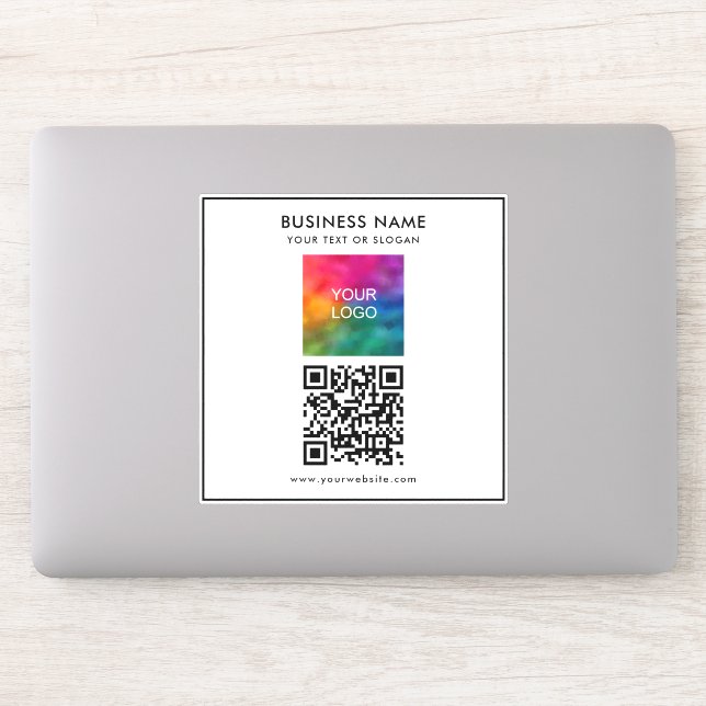 Customer Business Logo Add Text QR Code White (Computer)