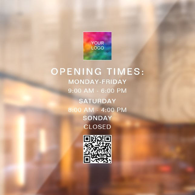 Customer Business Logo QR Code Opening Hours (Sheet 2)